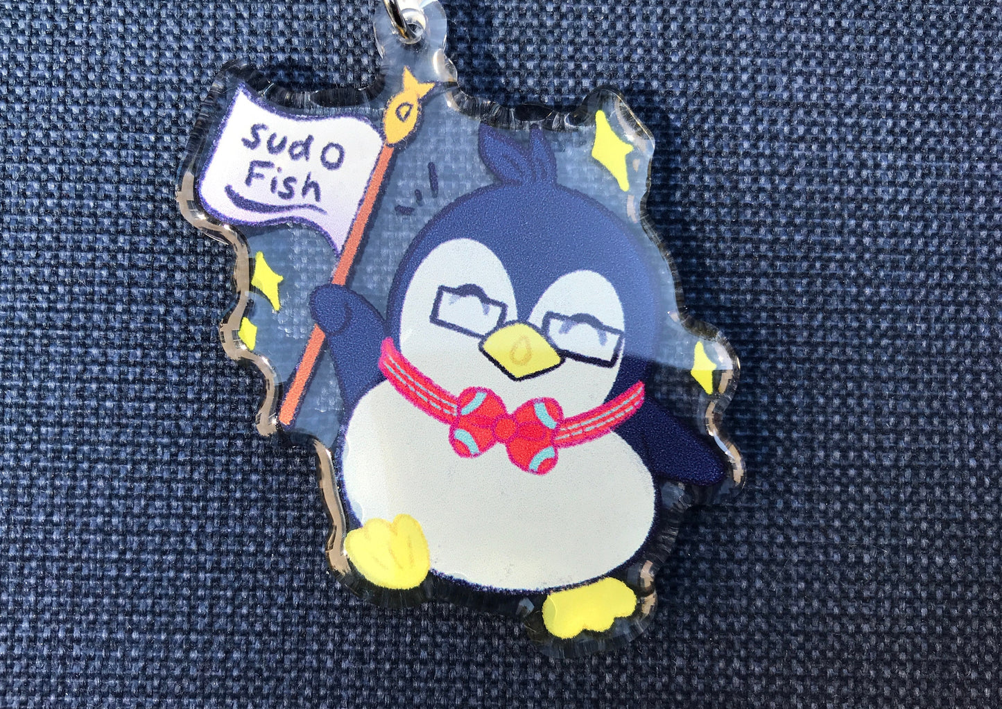 Linux Tux Penguin Acrylic Keychain