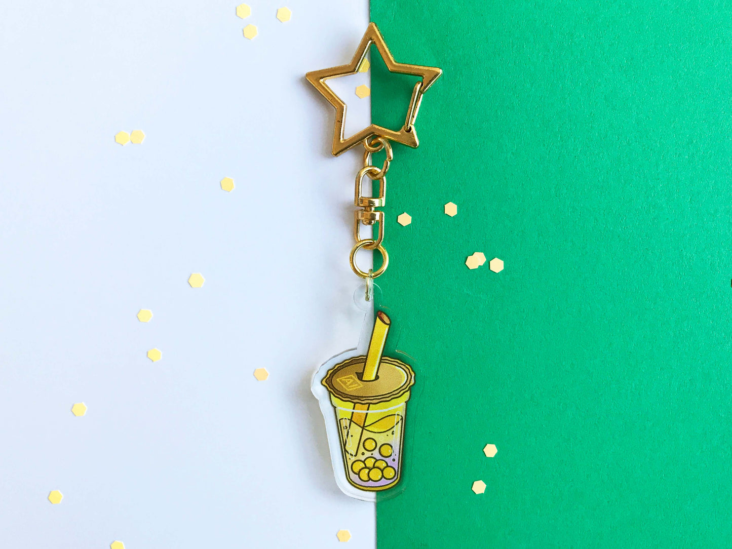 Graphic Design Bubble Tea Acrylic Keychain