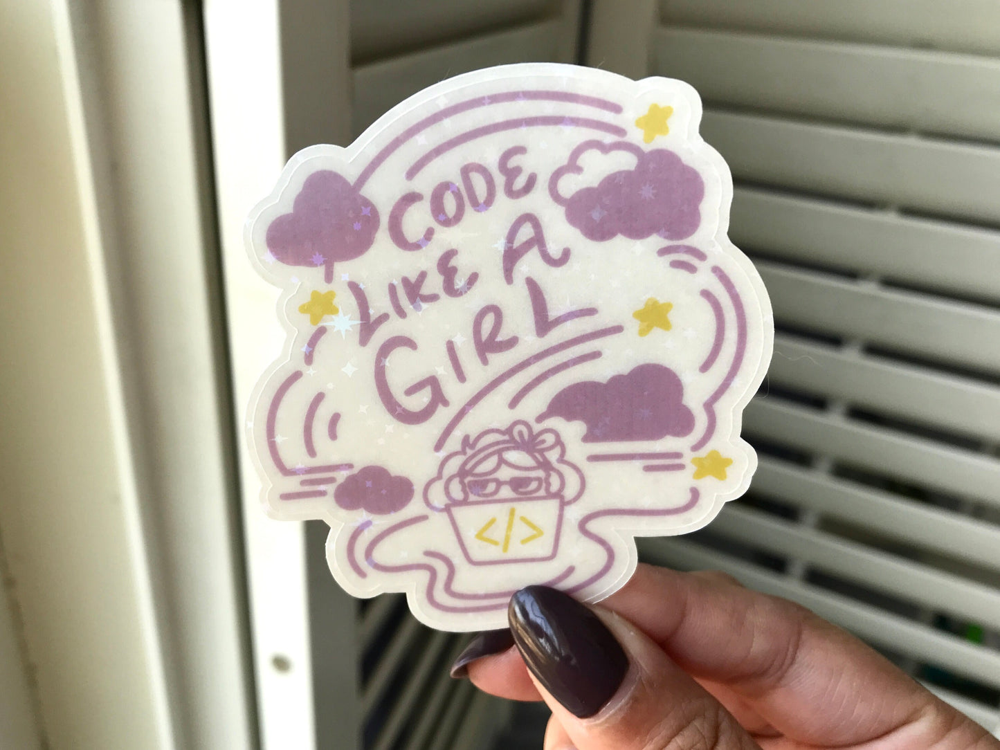 Code Like a Girl | Star Transparent Sticker