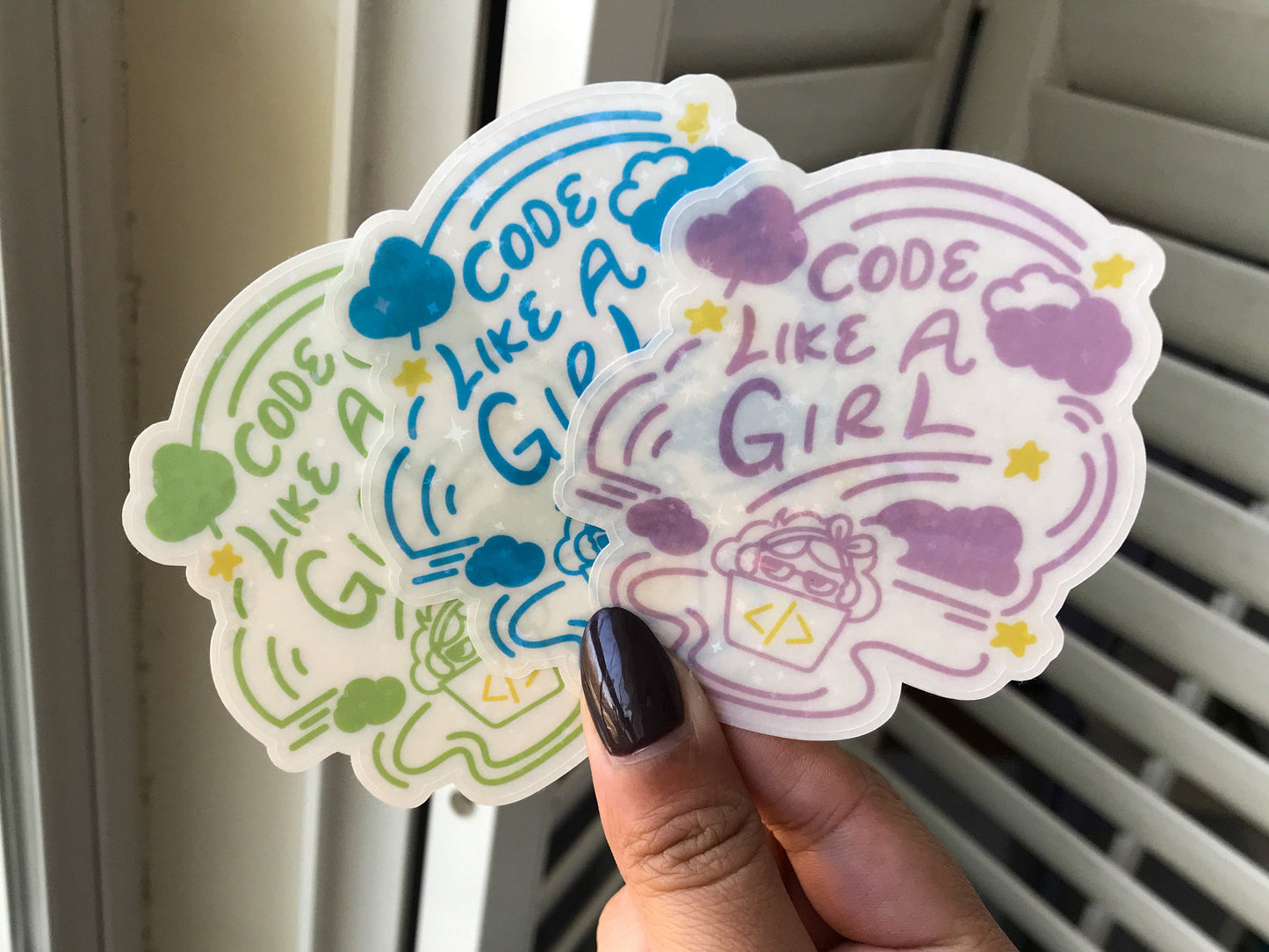 Code Like a Girl | Star Transparent Sticker