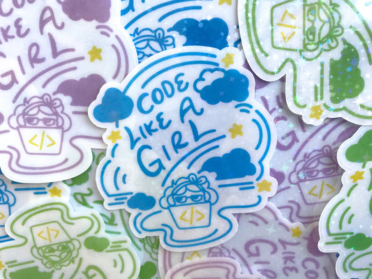 Code Like a Girl | Star Transparent Sticker
