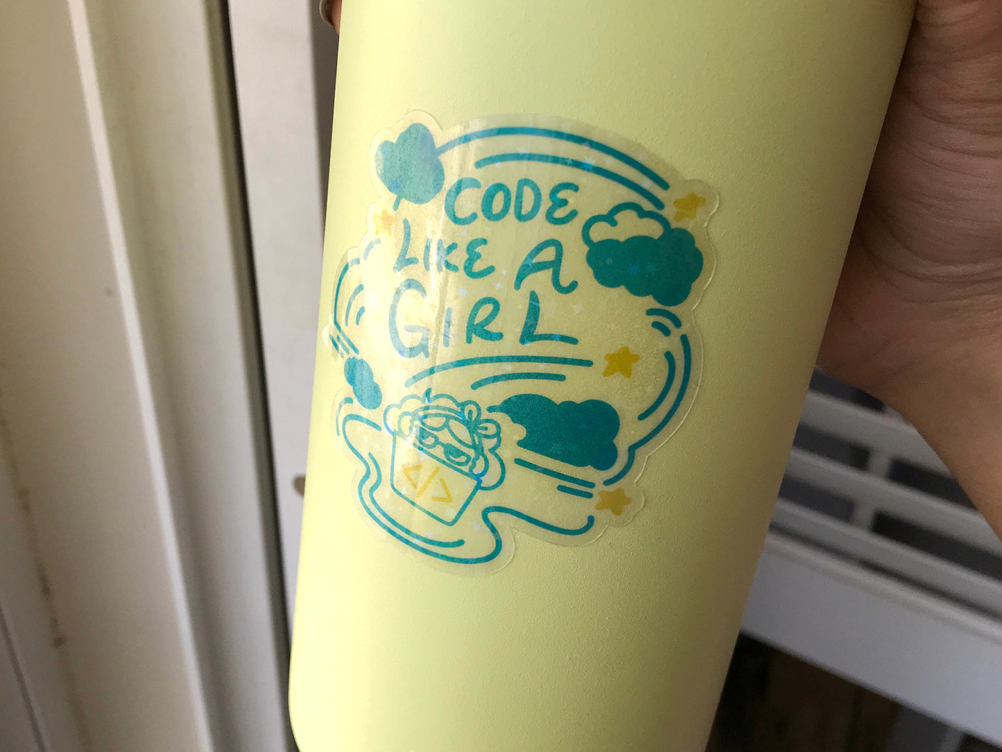 Code Like a Girl | Star Transparent Sticker