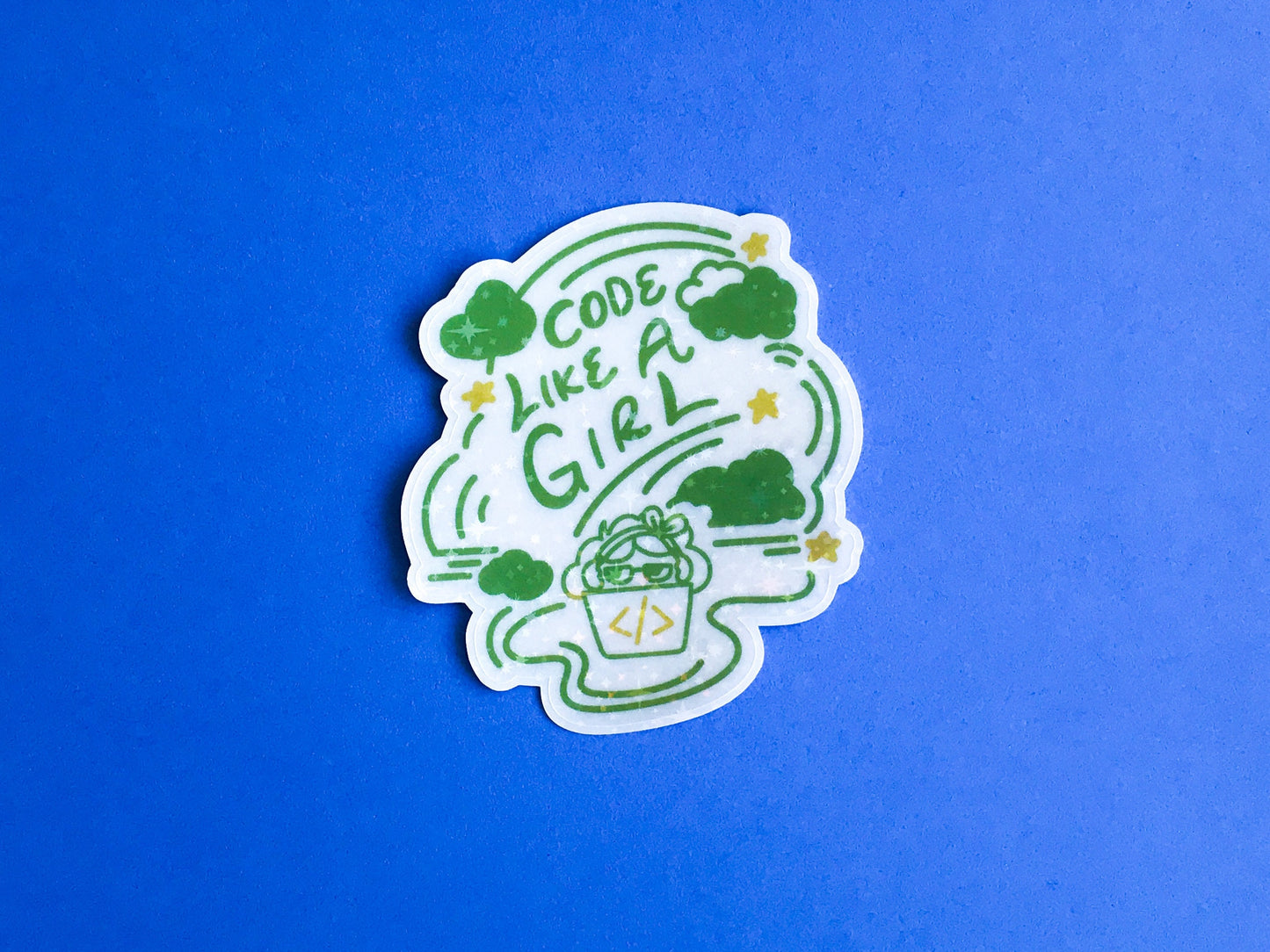 Code Like a Girl | Star Transparent Sticker