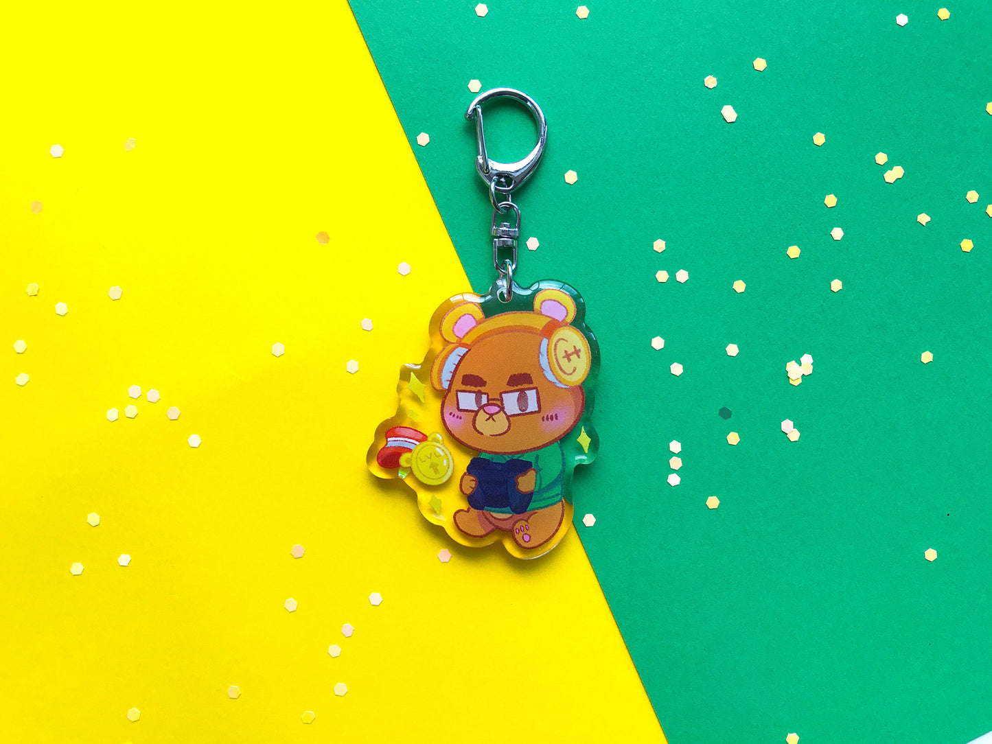 Video Game Bear Acrylic Keychain