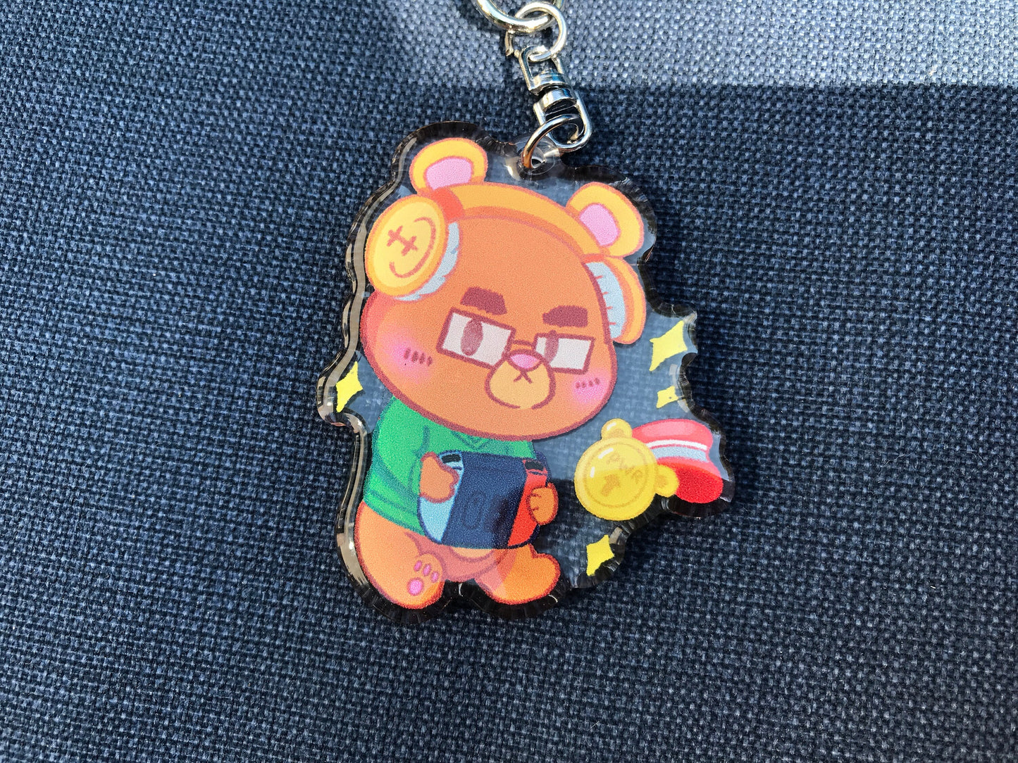 Video Game Bear Acrylic Keychain