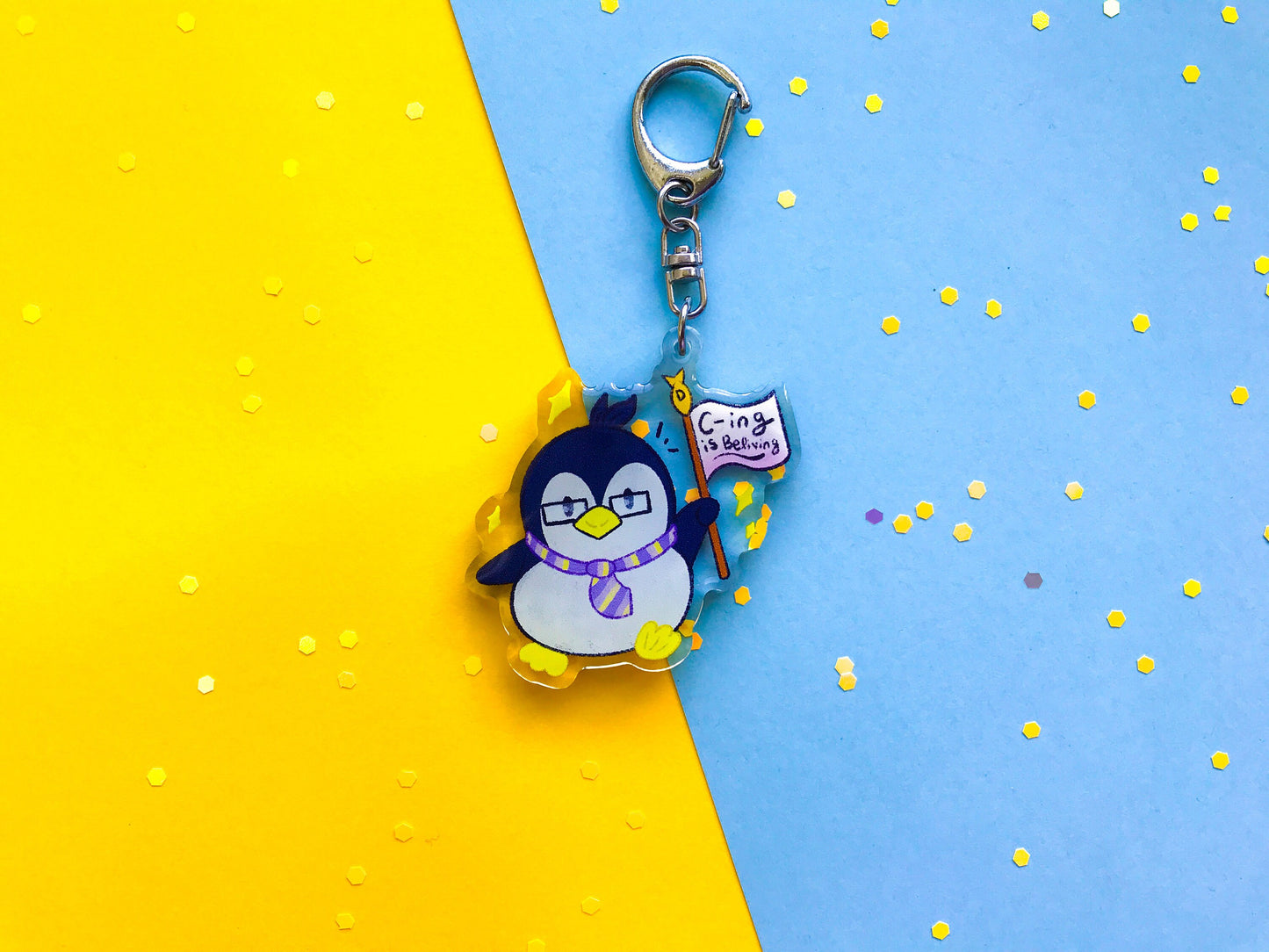 Linux Tux Penguin Acrylic Keychain