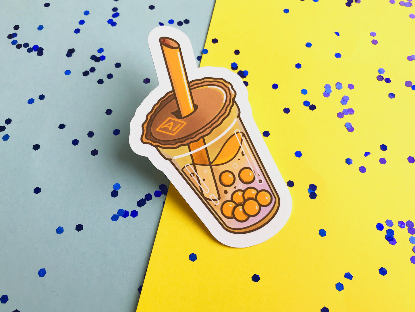 Graphic Design Bubble Tea Stickers