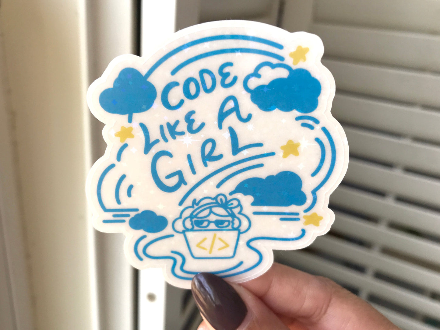 Code Like a Girl | Star Transparent Sticker