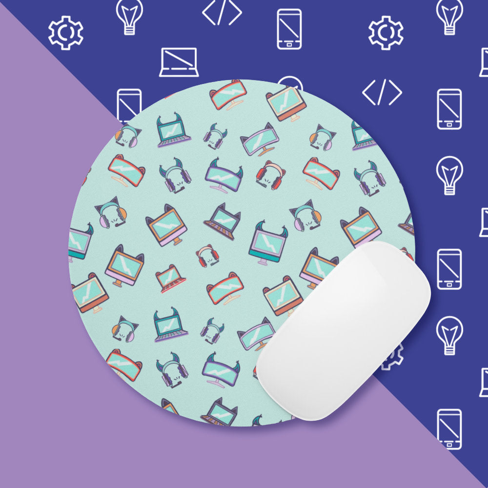conCATenate Tech Round Mouse Pad | Tech Desk Accessories