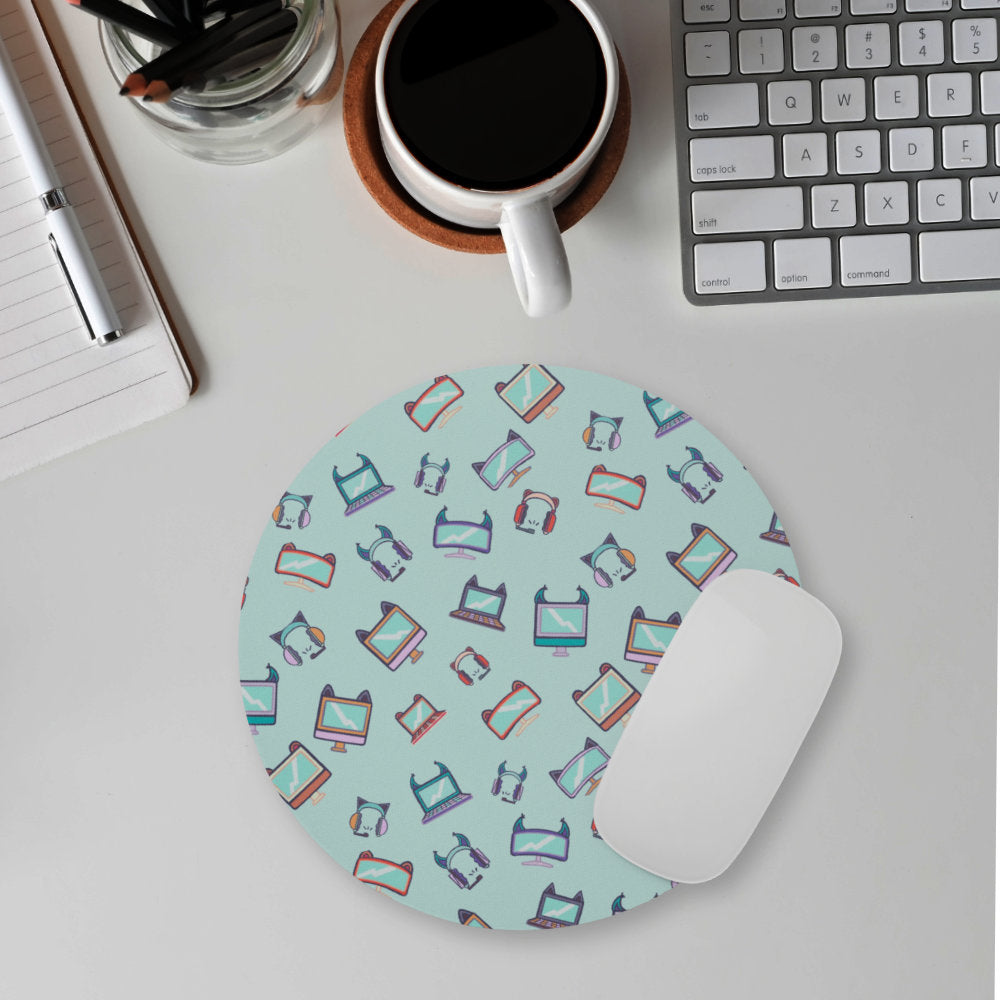 conCATenate Tech Round Mouse Pad | Tech Desk Accessories
