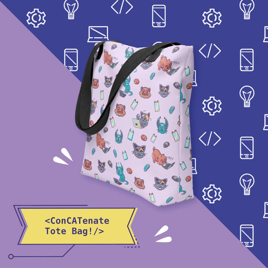 ConCATenate Tote Bag | Cat Tech Tote Bag | Tech & STEM Apparel