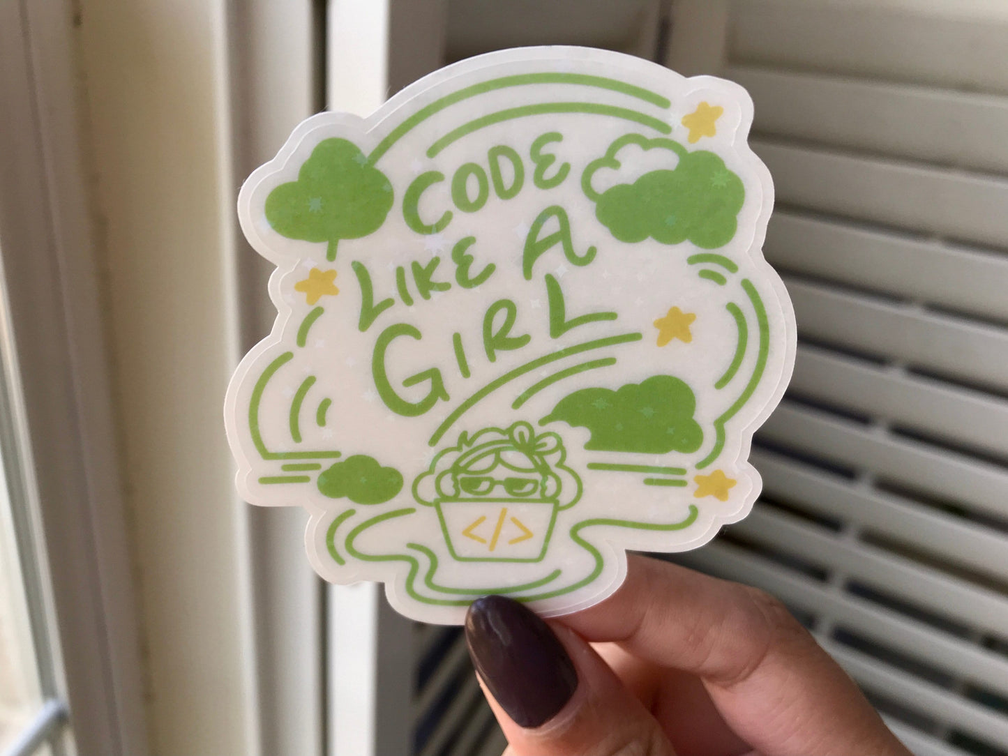 Code Like a Girl | Star Transparent Sticker