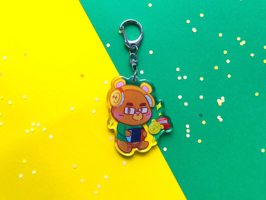 Video Game Bear Acrylic Keychain