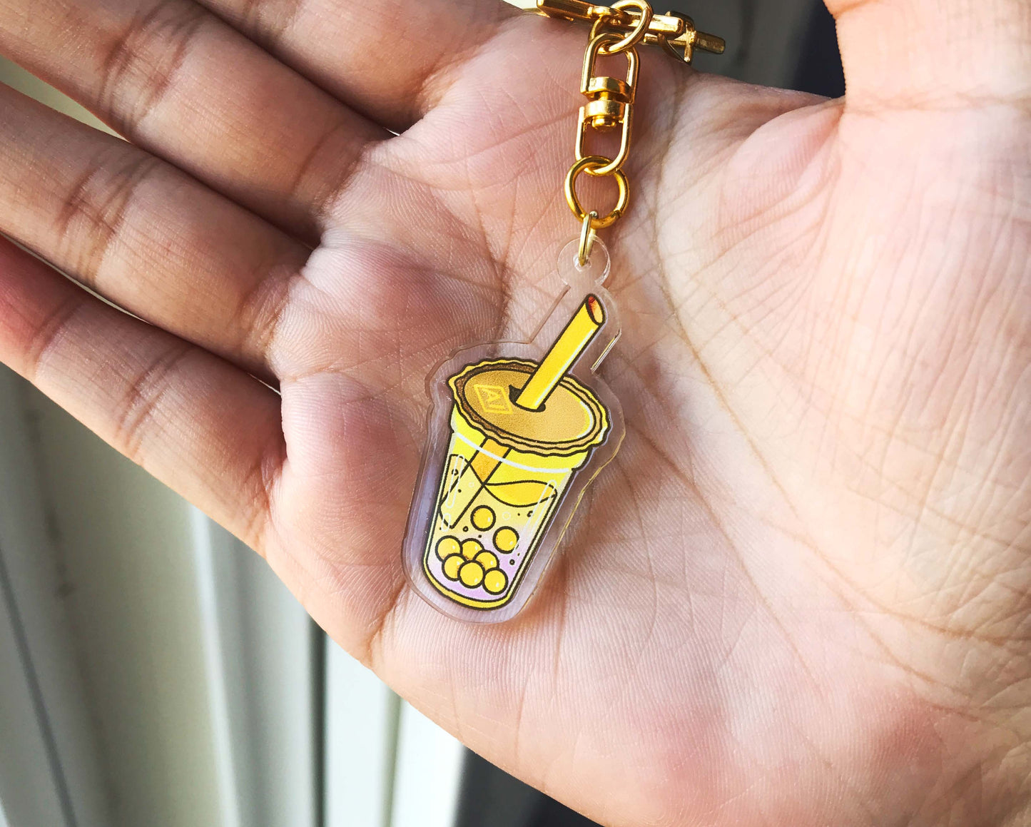 Graphic Design Bubble Tea Acrylic Keychain