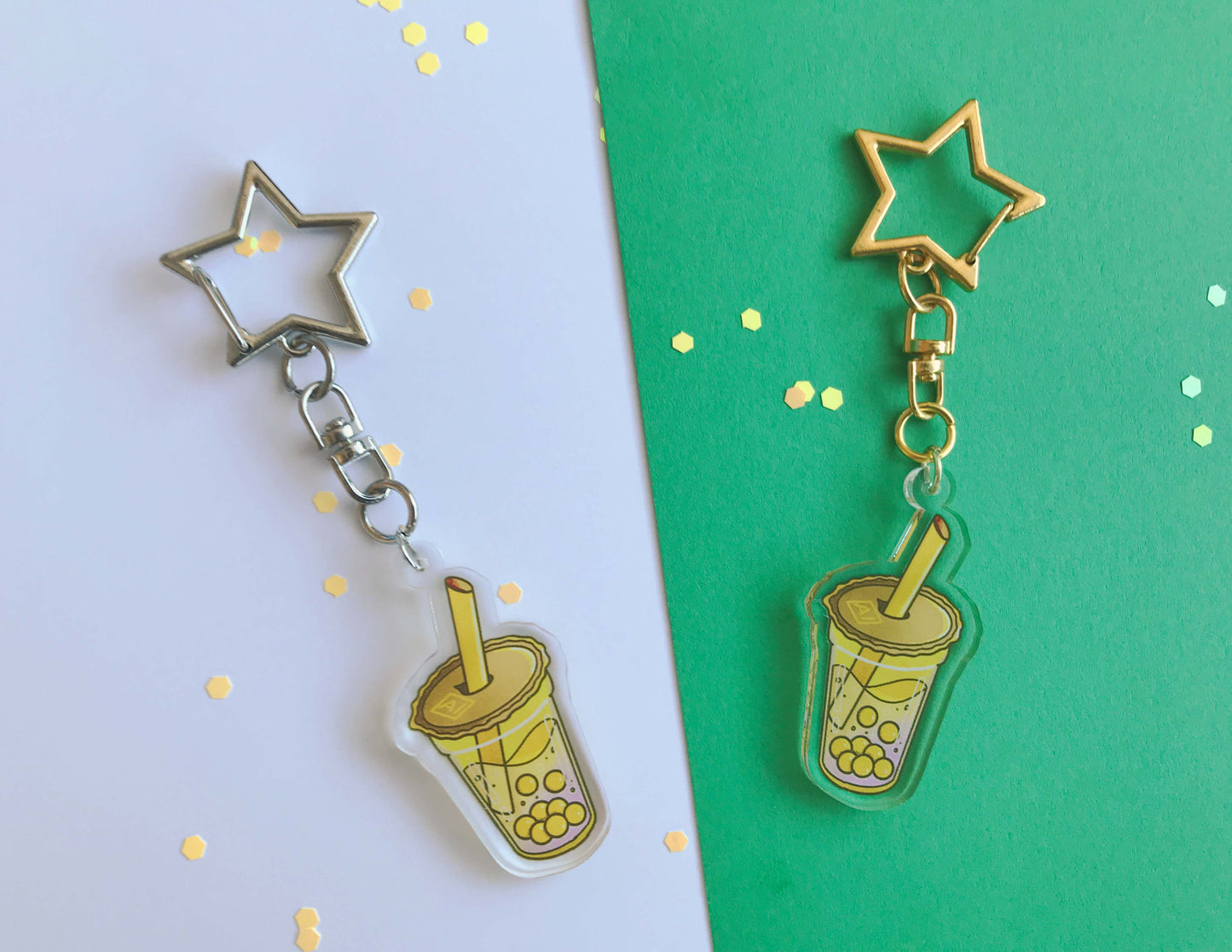 Graphic Design Bubble Tea Acrylic Keychain