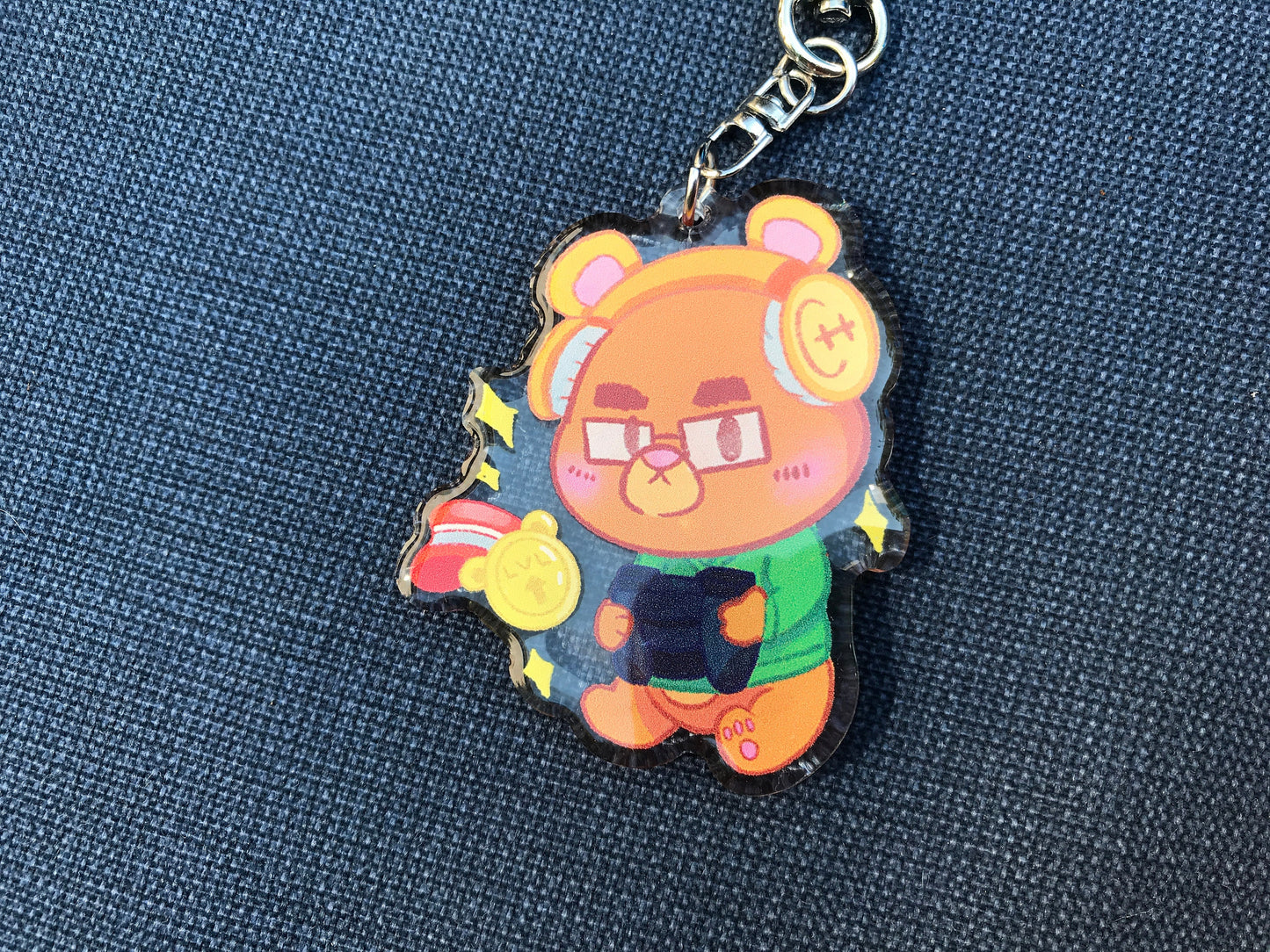 Video Game Bear Acrylic Keychain
