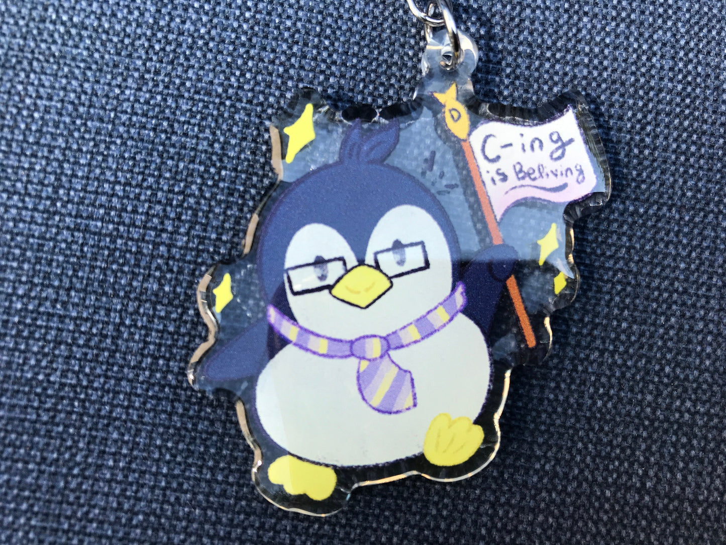 Linux Tux Penguin Acrylic Keychain