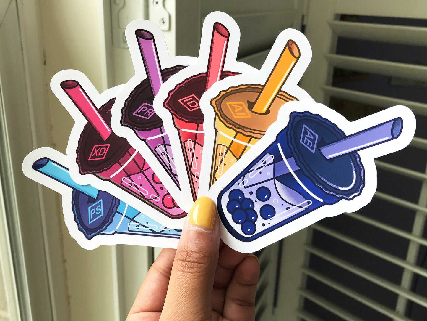Graphic Design Bubble Tea Stickers