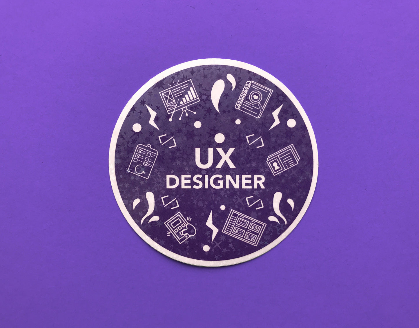UX Designer Star Holographic Sticker