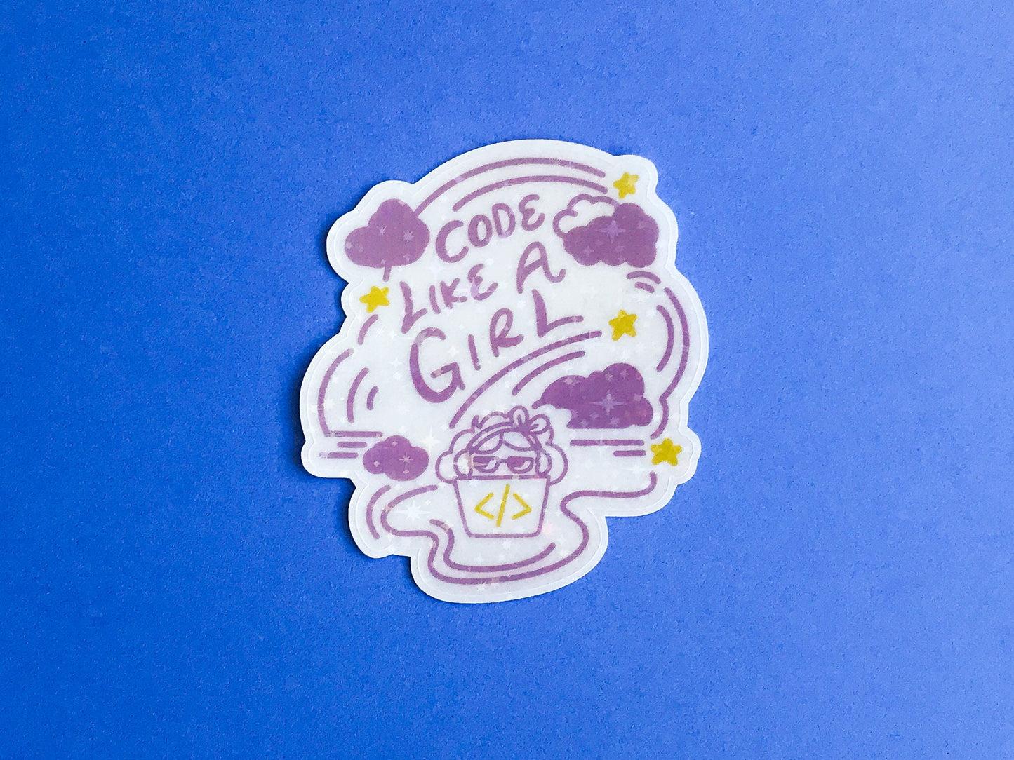 Code Like a Girl | Star Transparent Sticker