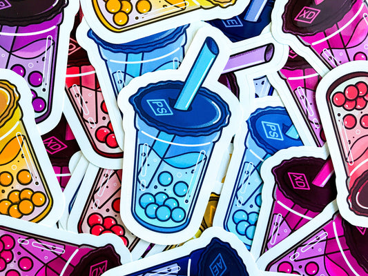 Graphic Design Bubble Tea Stickers