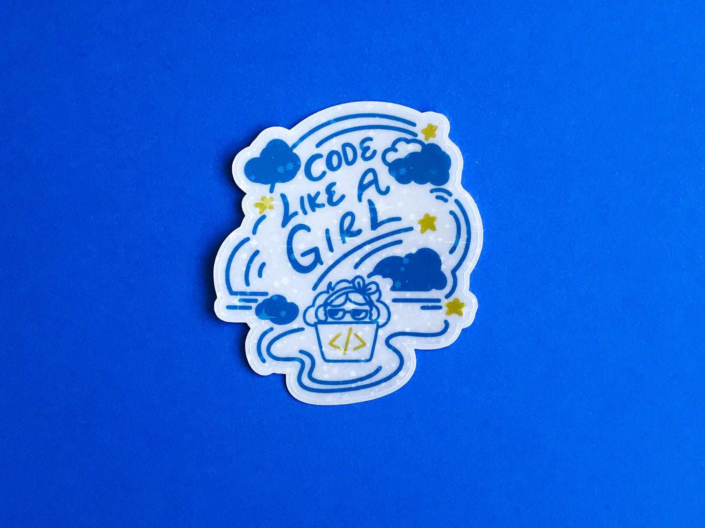 Code Like a Girl | Star Transparent Sticker