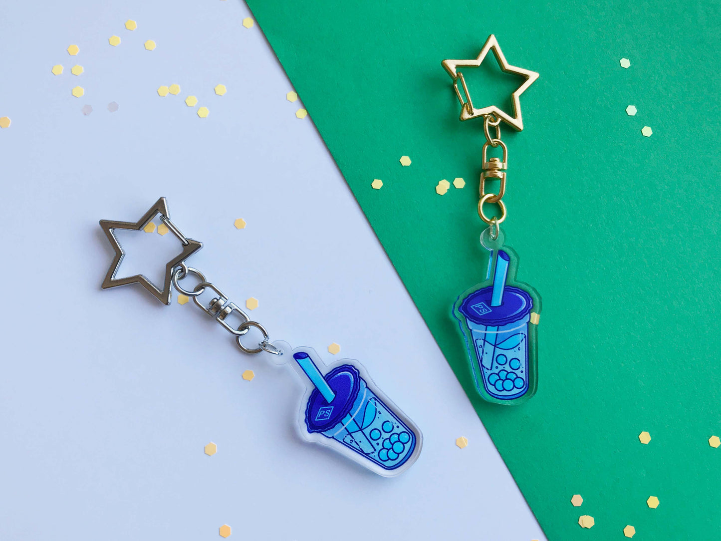 Graphic Design Bubble Tea Acrylic Keychain