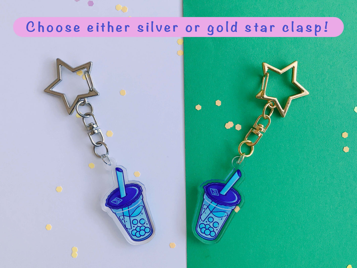 Graphic Design Bubble Tea Acrylic Keychain