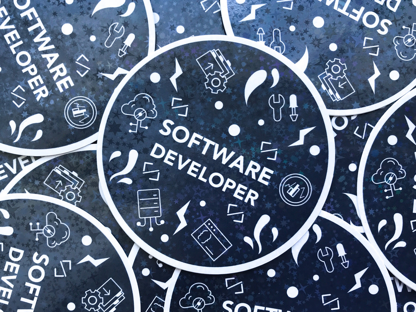 Software Developer Star Holographic Sticker