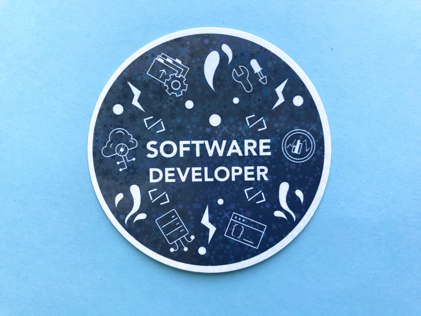 Software Developer Star Holographic Sticker