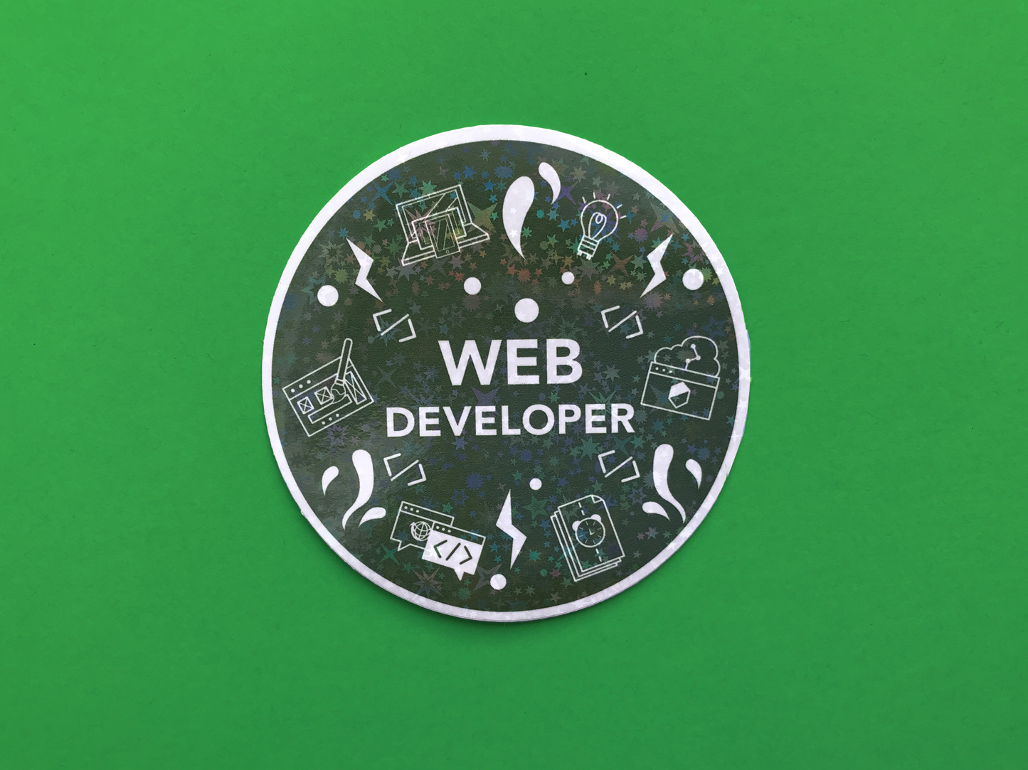 Web Developer Star Holographic Sticker
