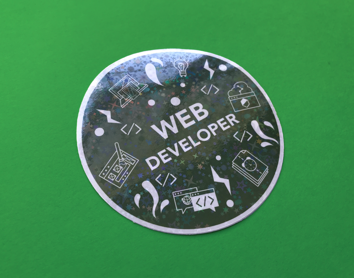 Web Developer Star Holographic Sticker
