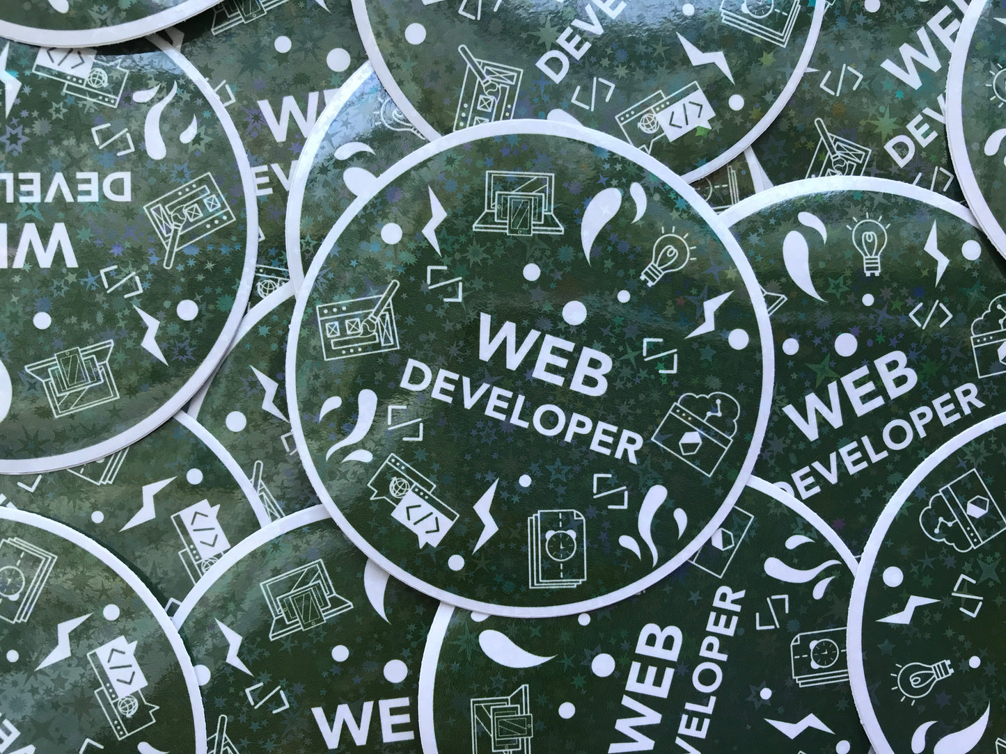 Web Developer Star Holographic Sticker